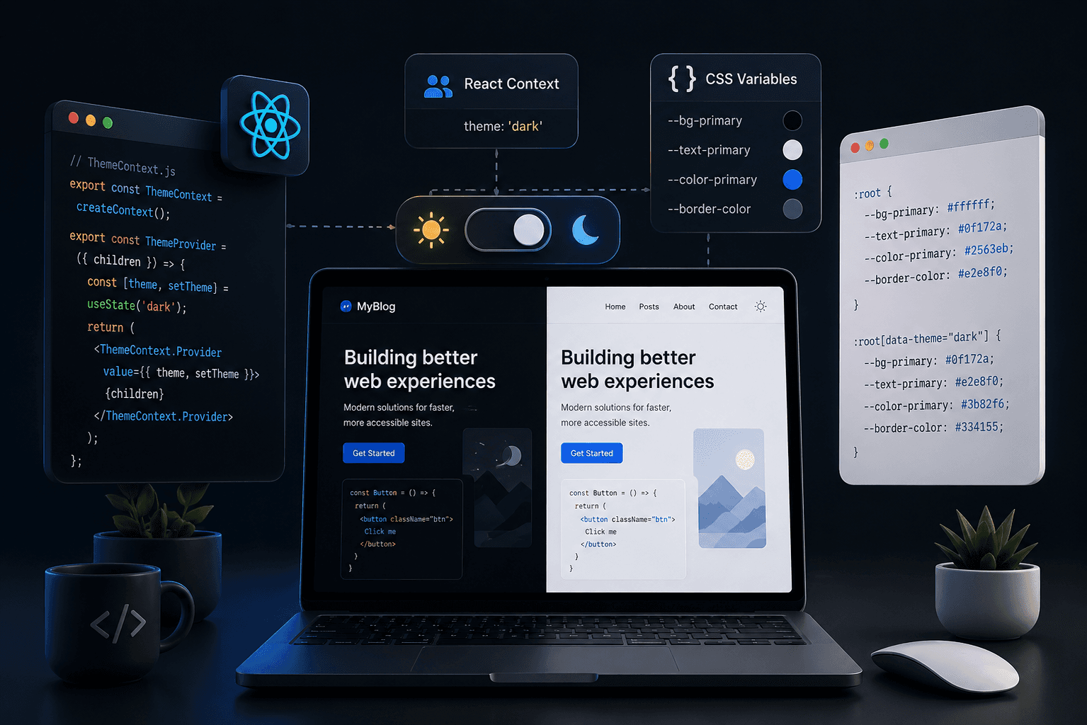 Dark Mode Done Right: Theme Switching with React Context and CSS Variables